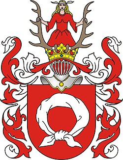 Raczynski family crest — Nałęcz coat of arms